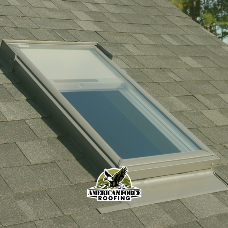 Professional skylight installation on residential roof
