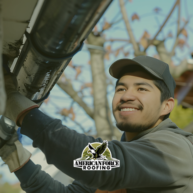 seamless gutter installation system on modern house